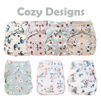 Blümchen diaper cover OneSize (3,5-16kg) Snap COZY Designs (recycled Polyester)